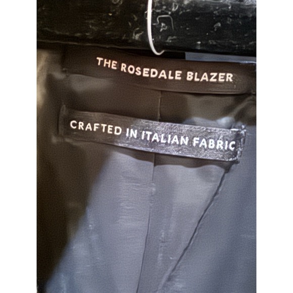 Madewell Women's The Rosedale Blazer Size 10 Black‎ White Double-Breasted Wool - Picture 9 of 16